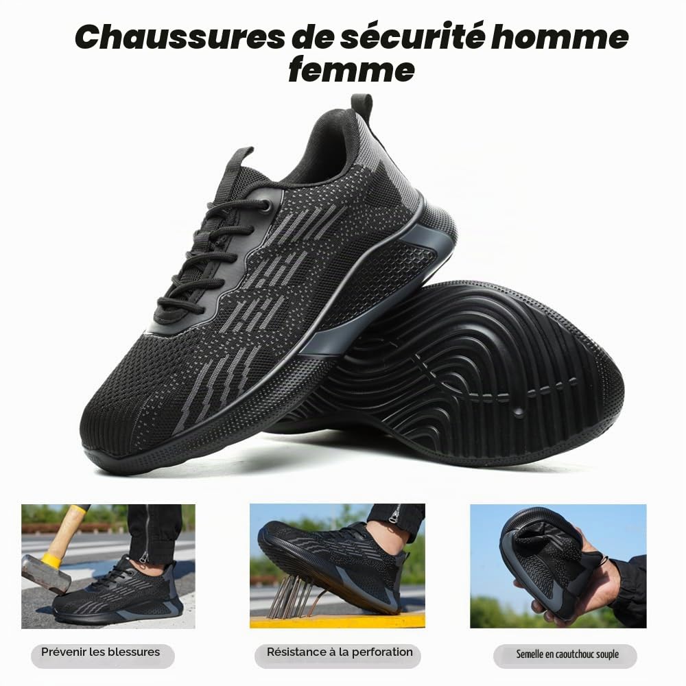 Chaussures de Sécurité Hommes Chaussures de Travail Femmes Légère 36-46