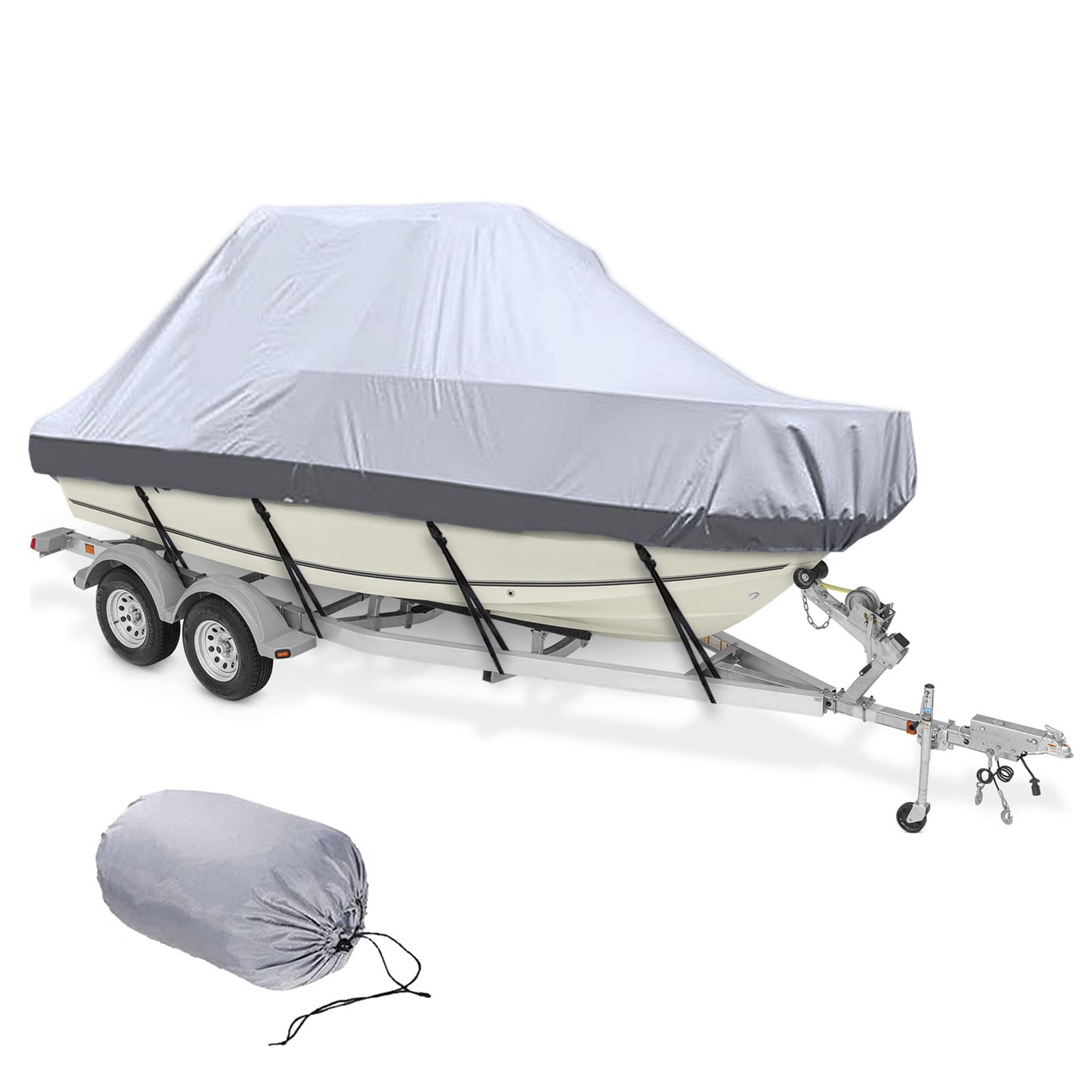 LDIW 11-27ft Coperture per Barche, Impermeabile Durevole Tessuto Oxford 420D Antipolvere Telo Copribarca Rimorchiabile Proteggere La Nave da Lesioni,14 to 16FT: 530x290cm