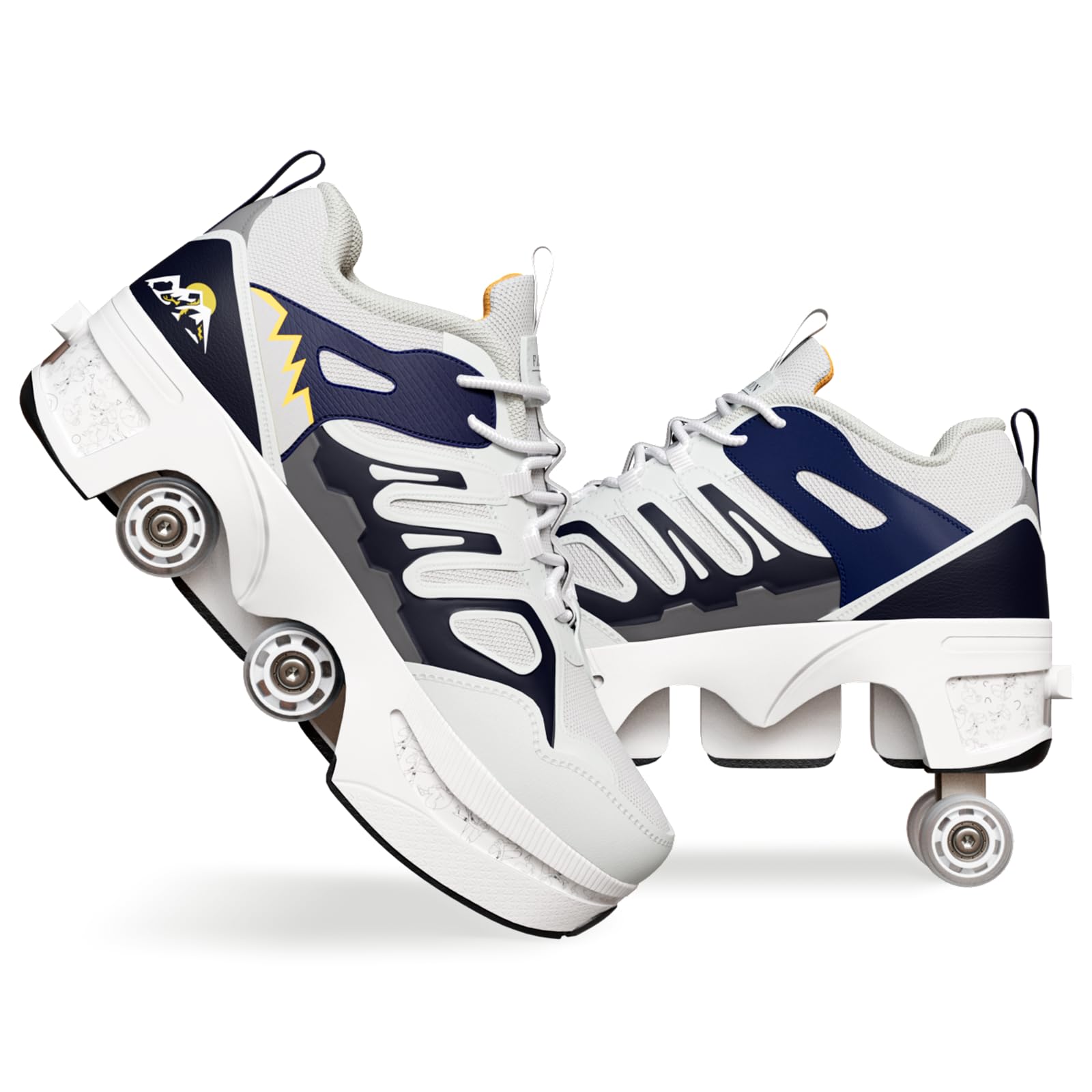 Chaussures à roulettes Escamotables 4 Roues pour Enfants - Basket Roller Garçon Fille (33-40) - Patins à roulettes Cachés, Skate Sneaker Enfant