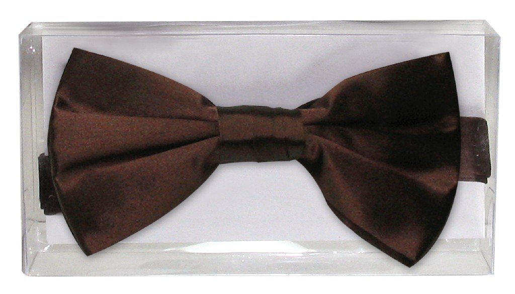 100% SILK BOWTIE Solid CHOCOLATE BROWN Color Men's Bow Tie for Tuxedo or Suit