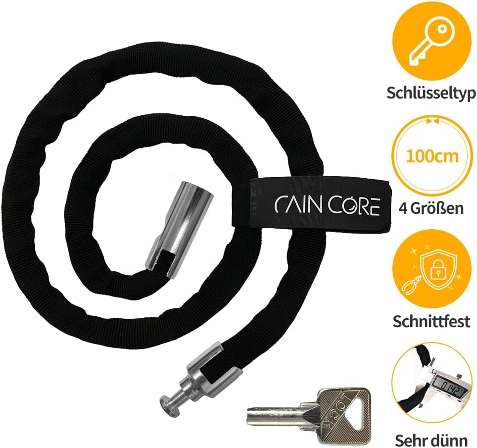 RAINCORE Keyed Bike Cable Lock – Lightweight Cut-Resistant Composite Fiber Security Cable – Anti-Theft Heavy Duty Bicycle Lock – 39inch (100cm), 0.38lb – Patented in Korea (39 inch)