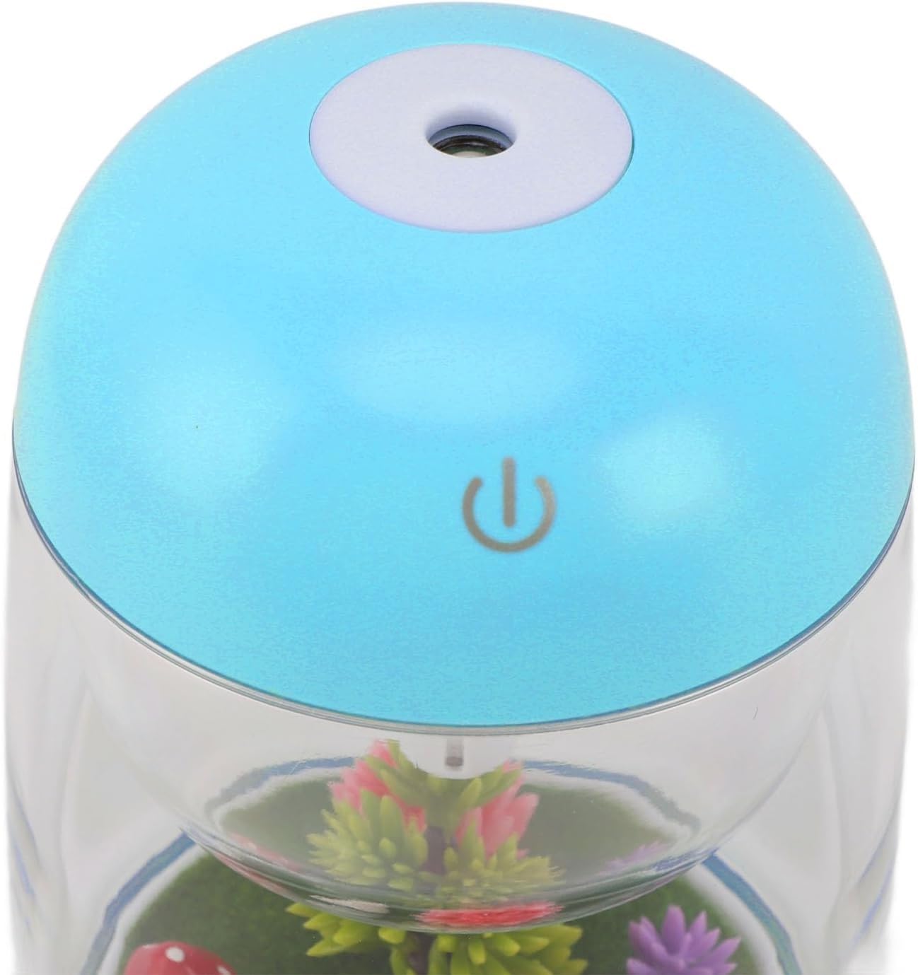 per Uso Domestico Mini umidificatore for Camera da Letto, Piccolo umidificatore da scrivania a Nebbia Fredda con Luce Notturna USB, capacità 300 ml, spegnimento Automatico(Blue)