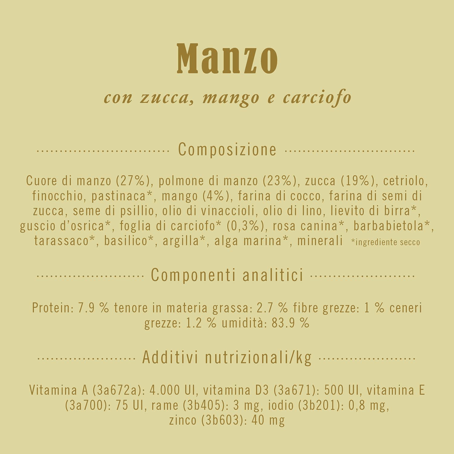 Terra Canis Manzo, zucca & mango - Alimento umido Light, 400g I Alimento premium per cani con ingredienti di autentica qualità human-grade al 100% I ipocalorico & gluten-free