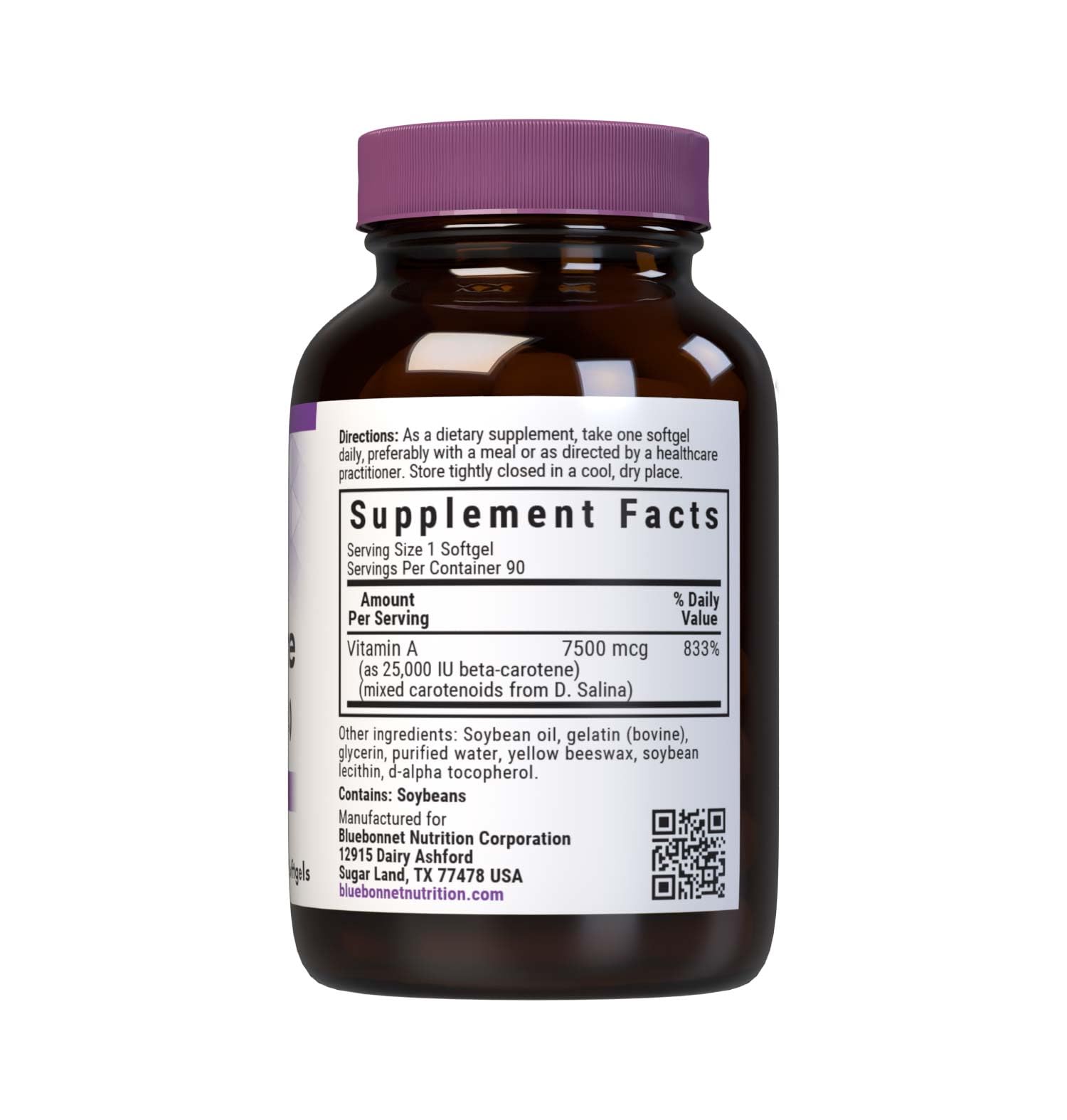 BlueBonnet Nutrition Mixed Beta-Carotene 25 25000 IU, 90 Softgels — Amazon image 2
