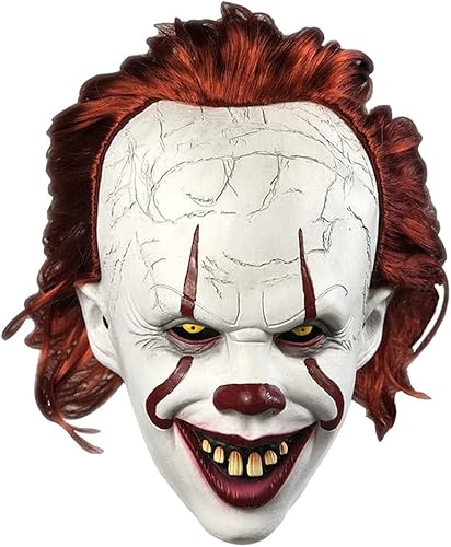 Máscara de payaso de terror, máscara de payaso espeluznante para adultos, máscara de payaso de Halloween, accesorio de disfraz.