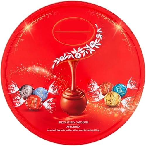 Assorted Chocolates for Family Celebrations, Holiday Chocolate Gift Box, (Lindor Irresistibly Assorted Truffles Tin 450g)