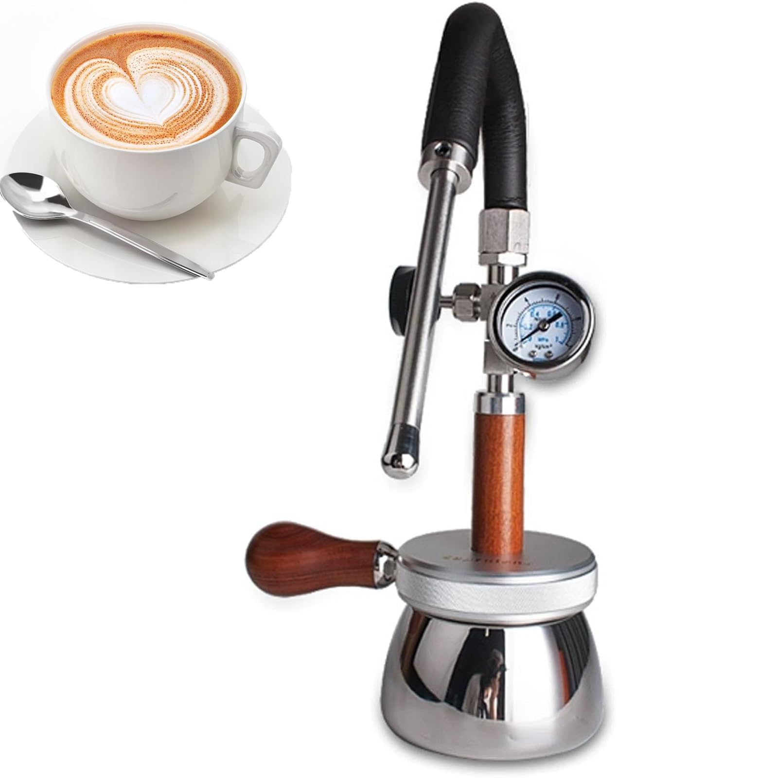 Machine à mousser le lait à vapeur pneumatique avec bouilloire et buse 3 trous