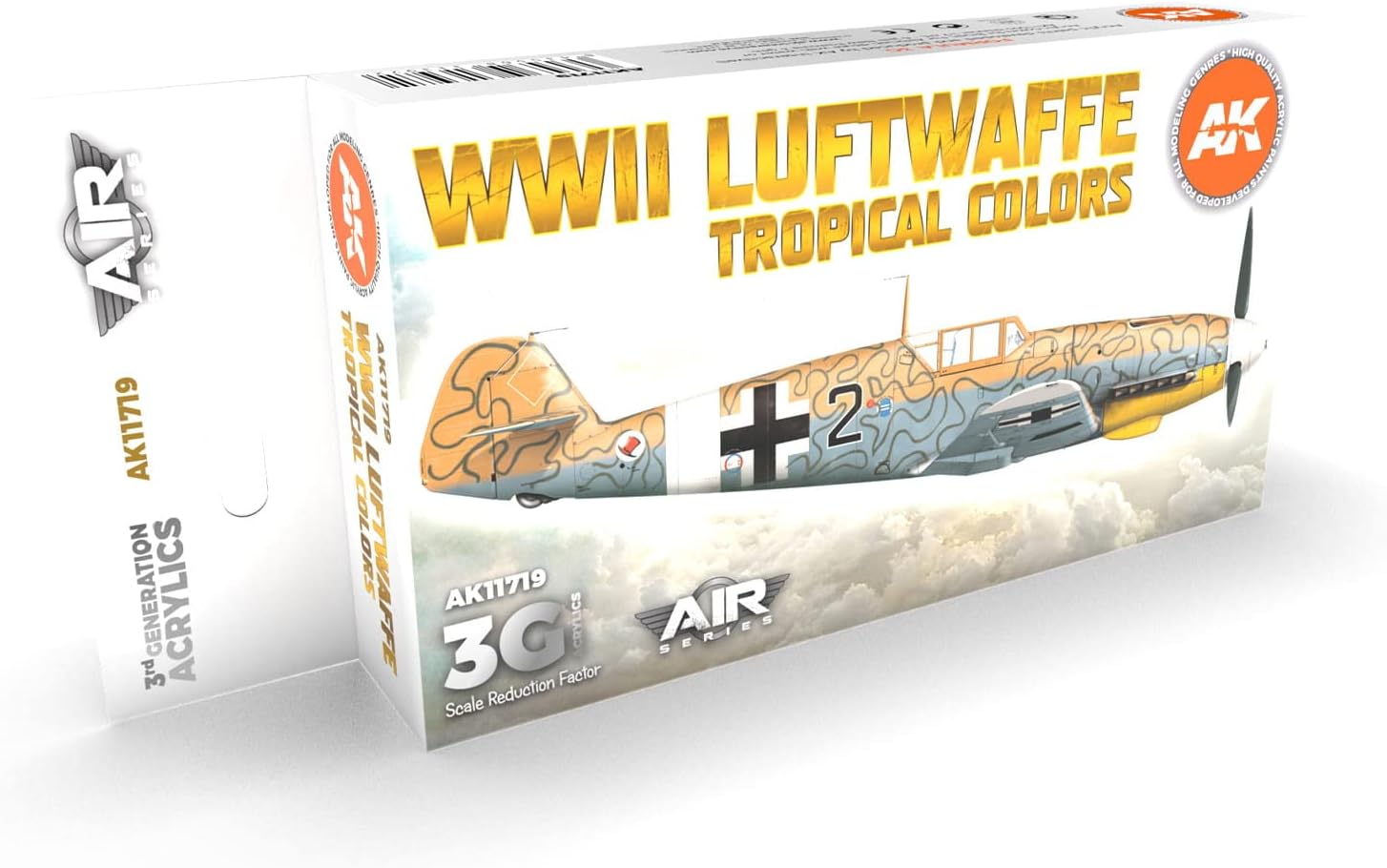 AK Acrylics 3Gen Aircraft Set AK11719 WWII Luftwaffe Tropical Colors Set 3G (6x17ml)