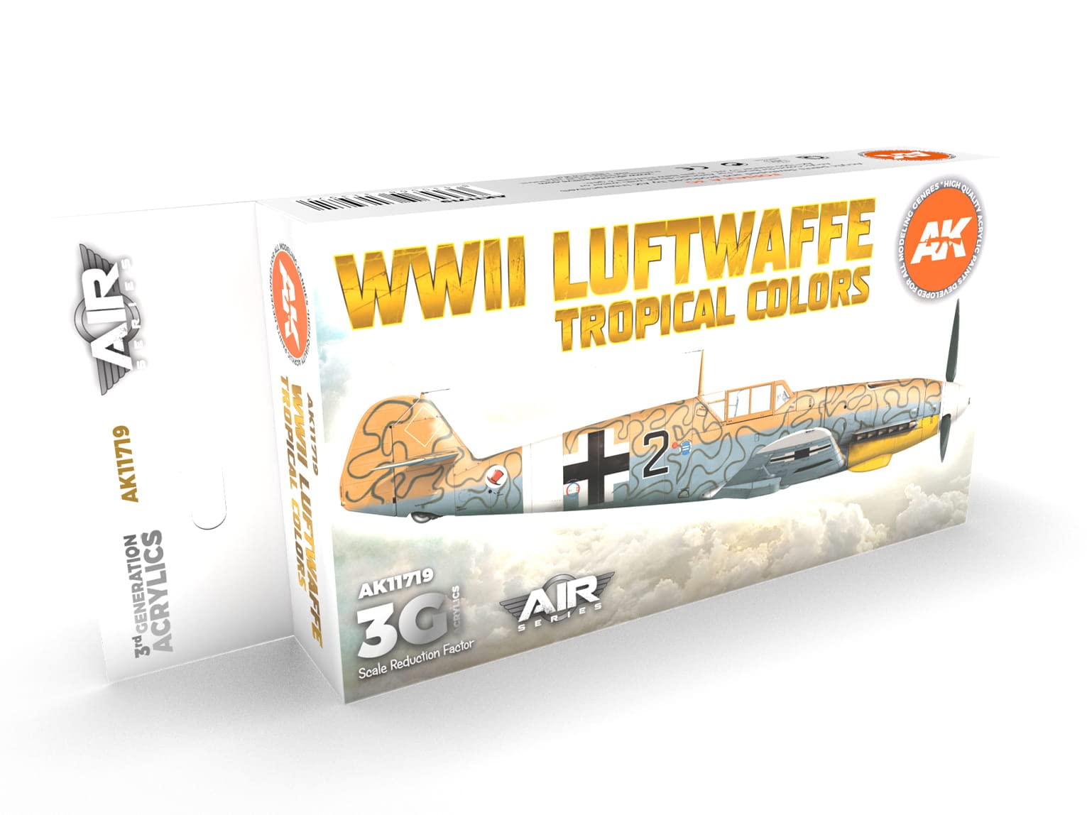 AK Acrylics 3Gen Aircraft Set AK11719 WWII Luftwaffe Tropical Colors Set 3G (6x17ml)