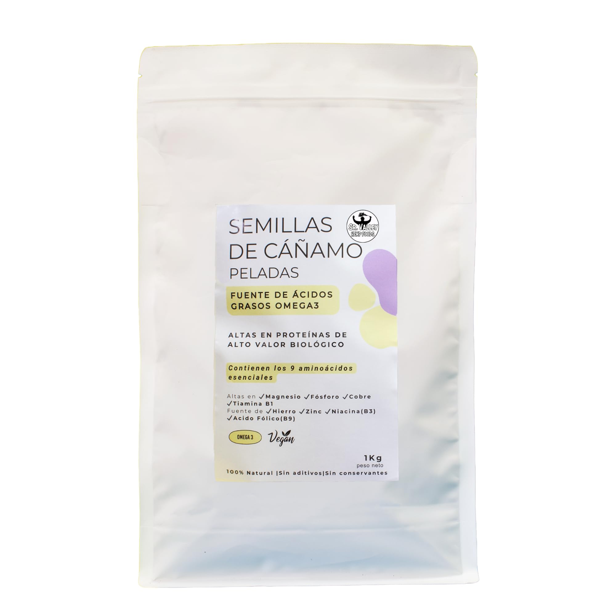 Sr Valley Semillas de Cañamo Peladas 1000 g sin aditivos | Origen España | Semillas 100% naturales, descascaradas y tiernas | Super alimento rico en proteína vegetal y ácidos grasos esenciales