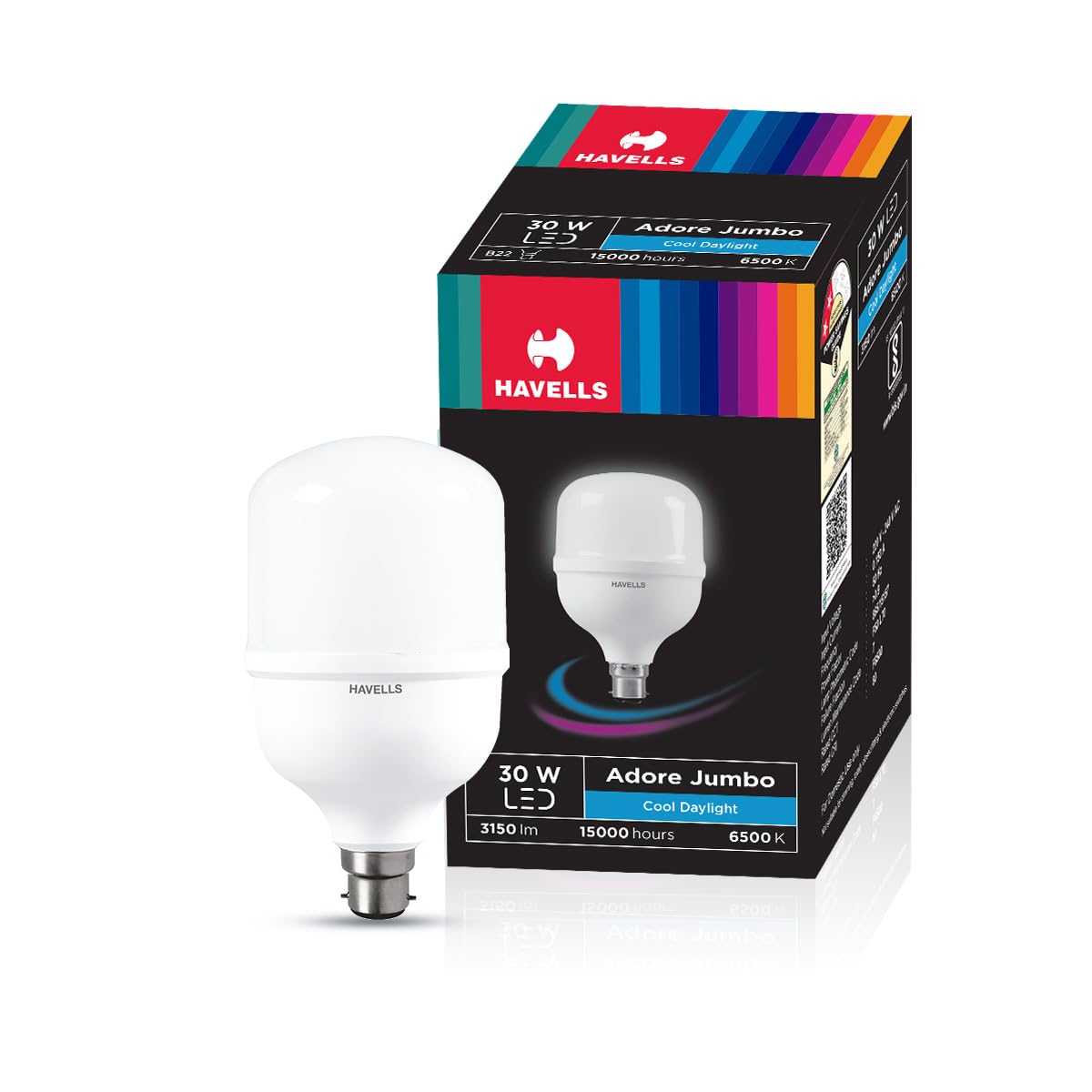 Havells 30W high wattage Bulb | High CRI & High Efficiency | Energy Efficient | Mercury-Free | 4KV Surge Protection | 100 Lumens Per Watt |Cool Day Light (6500K) b22d-picture-40