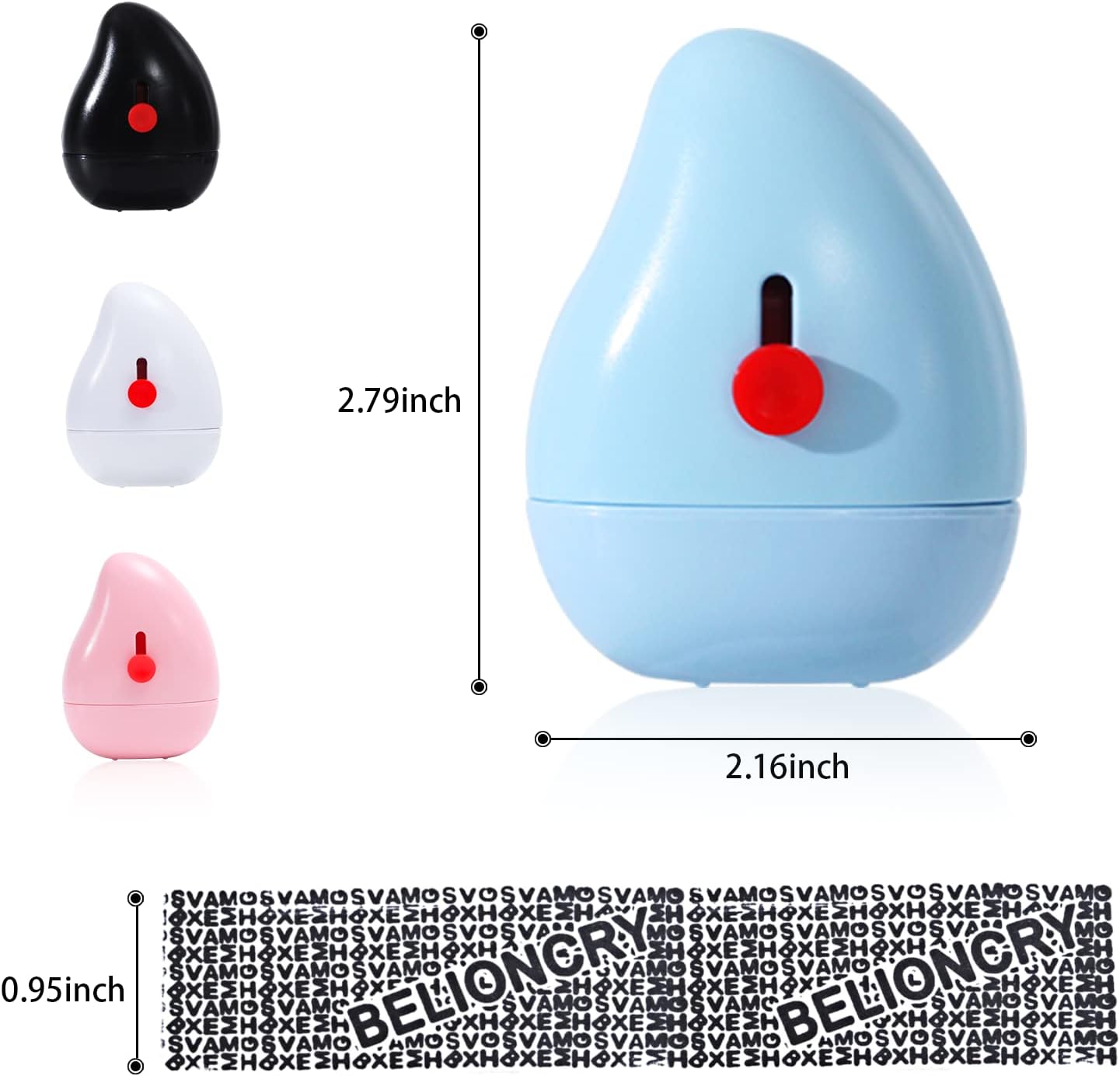 Belioncry Identity Theft Protection Roller Stamp 2.0 Generation with Ceramic Box Opener Block Address and Protect Your Privacy Information Self-Inking Roller Stamp（Blue, Normal)