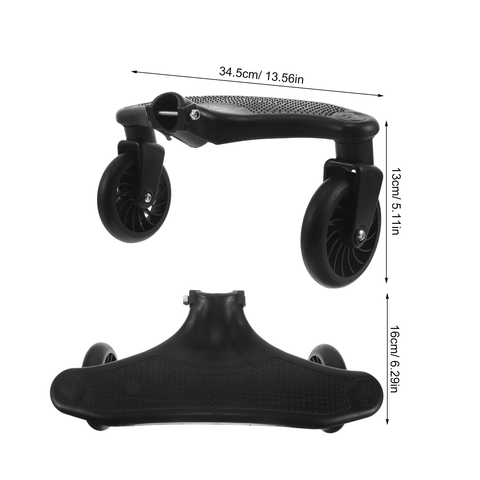 Roue de Poussette de Remplacement Avant et Arrière Pu Noir | Roulettes pour Poussette, Système de Freinage Fiable, Roulement Fluide, Remplacement Rapide