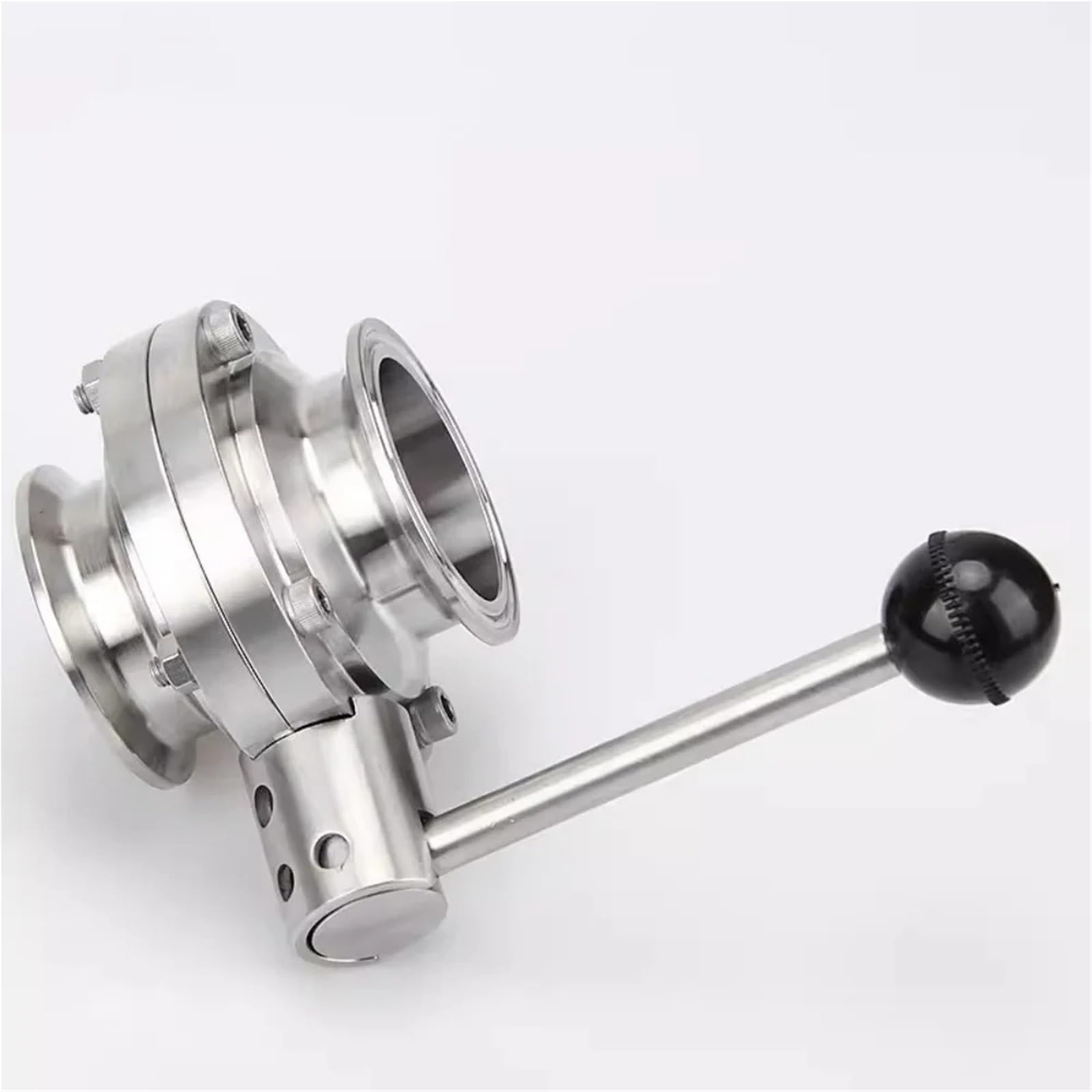 PEQYUACTE 1.5"(38mm) Ferrule 50.5mm Tri Clamp Butterfly Valve Sanitary 304 Stainless Steel