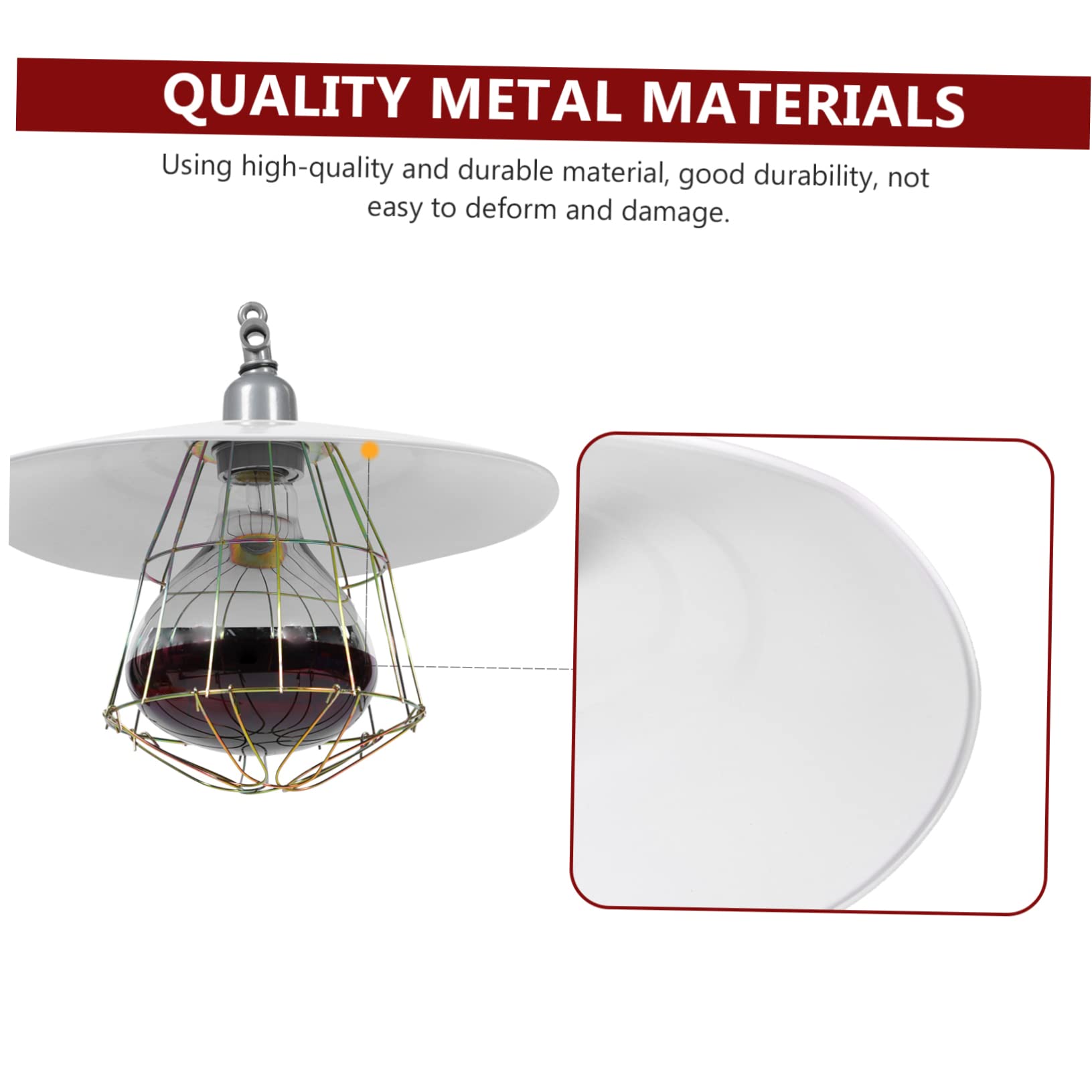 Lampada Riscaldante per Rettili e Bestiame in Metallo Copertura a Rete, 250w Luce Rossa, Alta Efficienza Termica per Gabbie Animali Domestici e Incubatrici Colore Casuale