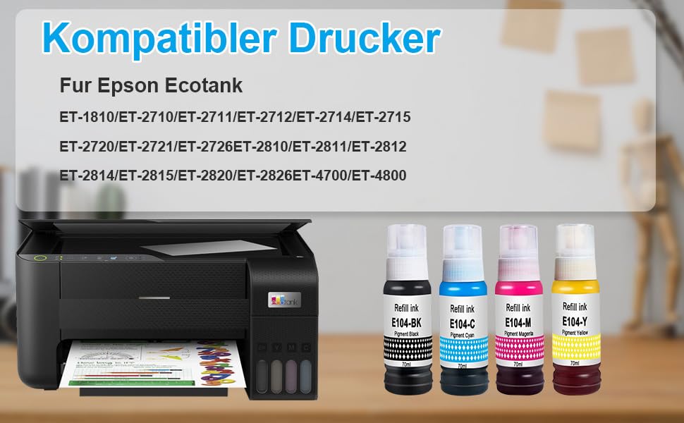 Molabel 4 Ink (1bk1c1y1m) Compatible with Epson 103 Suitable for EcoTank L1110 L3100 L3101 L3110 L3111 L3150 L3151 L3160 L5190 - Image 3