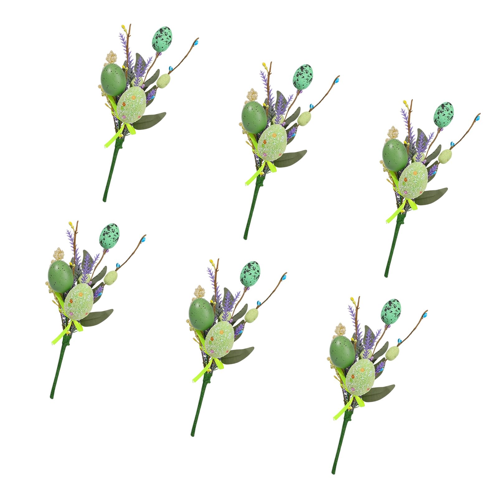 carotoe 6Pcs Easter Eggs Artificial Flower Bouquets for Mantels Tabletop Holiday Decoration Centerpieces Holiday Party Flower