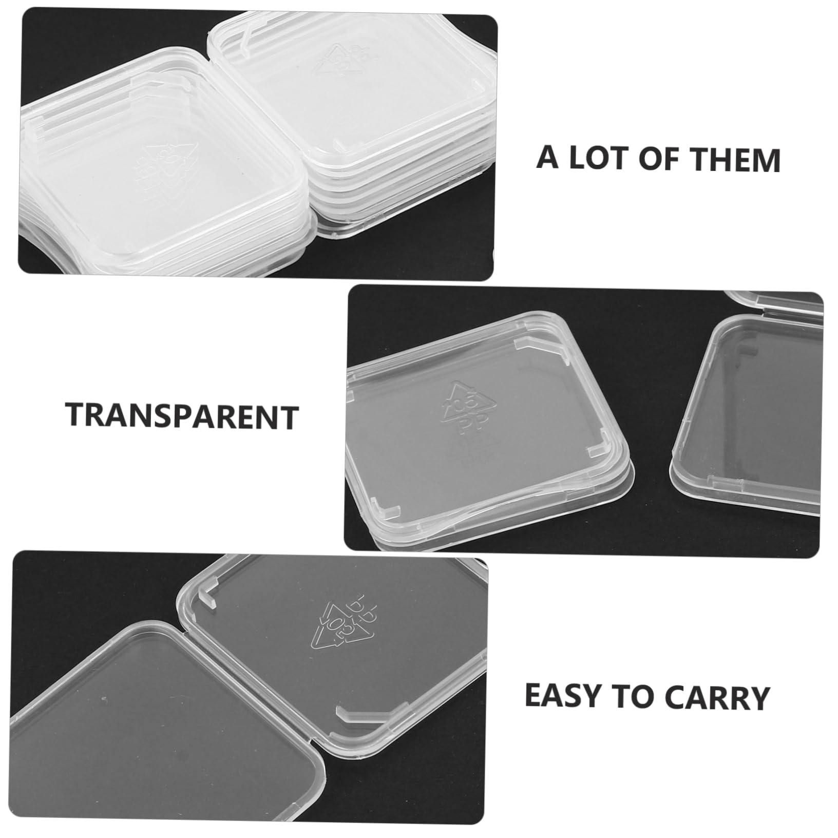 PHENOFICE 1set Transparent Card Storage Cases Memory Cards Organizers for Easy Access and for Travel and Everyday Use