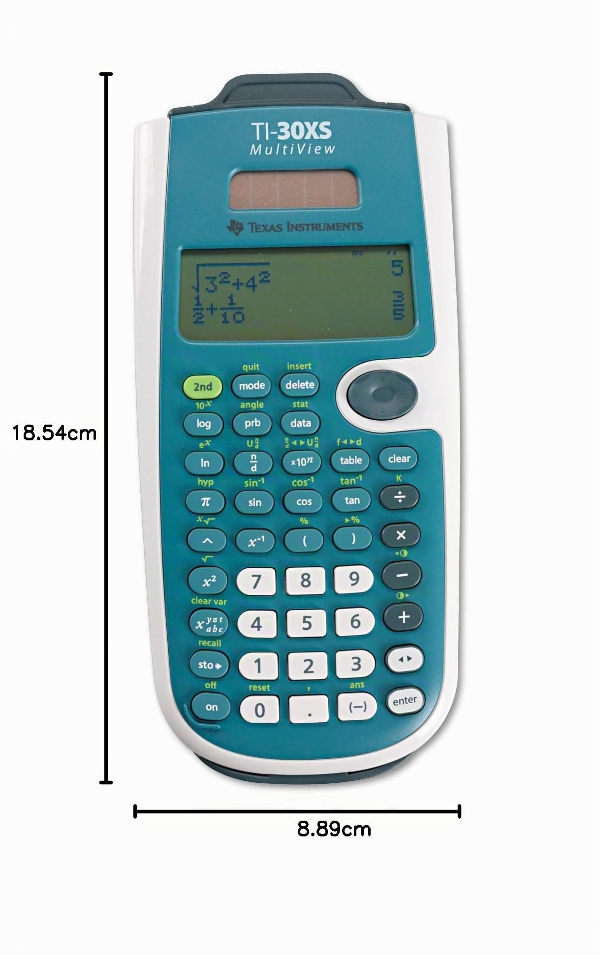 Texas Instruments TI-30XS MultiView Bolsillo - Calculadora (Bolsillo, Calculadora científica, 16 dígitos, 4 líneas, Batería/Solar, Azul, Blanco)