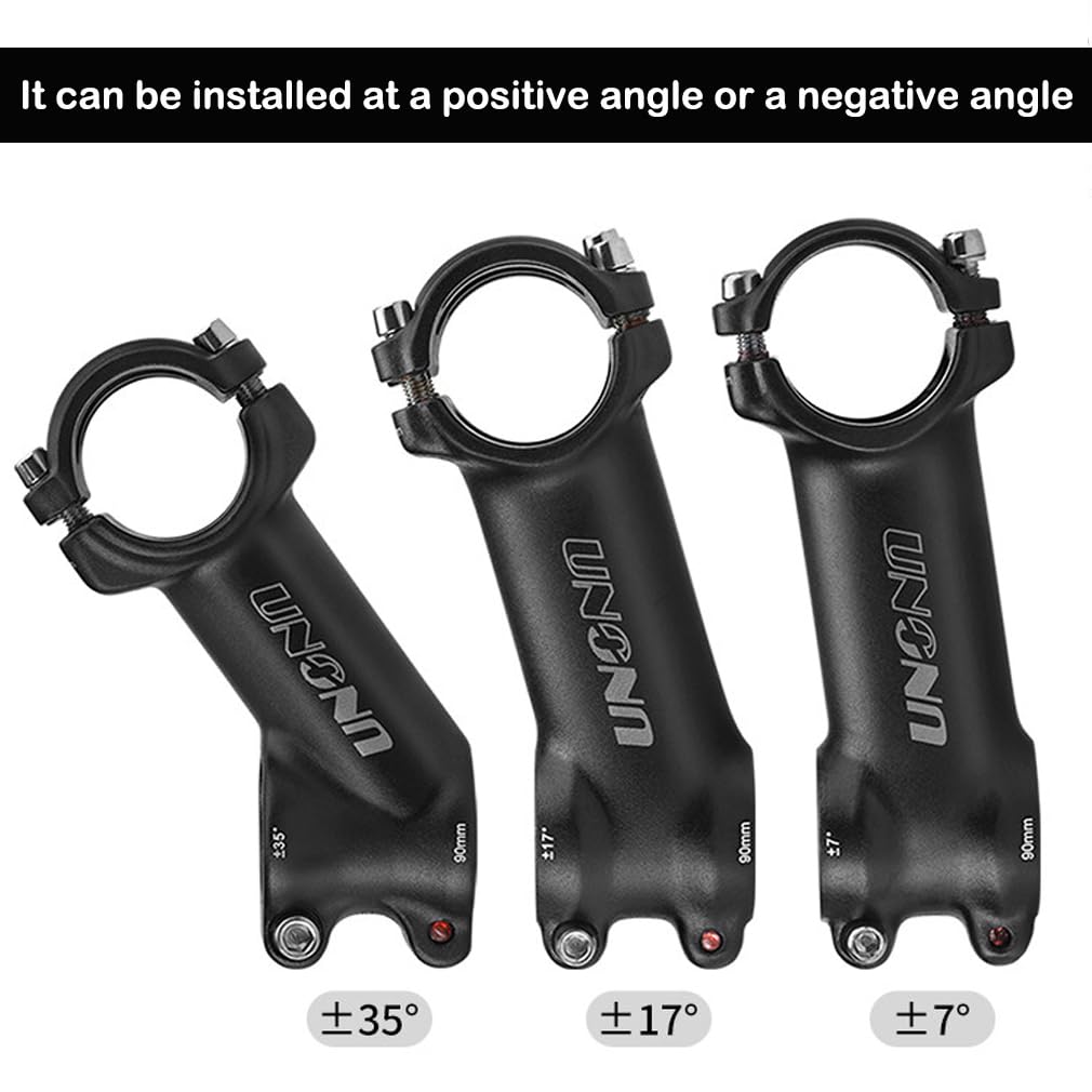 CYSKY Attacco Manubrio MTB 25,4 31,8 mm 35 Gradi 60/70/75/90/110/135mm in Lega di Alluminio per Mountain Bike, Bici da Corsa, Trail, Enduro, BMX, E-Bike