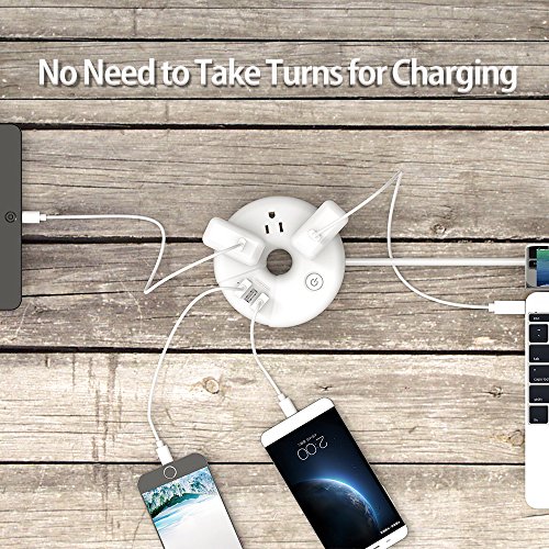 Travel Power Strip, Ntonpower 3 Outlets 3 Usb Portable Desktop Charging Station Short Extension Cord 15 Inches For Office, Home, Hotels, Cruise Ship, Nightstand, White #TOP2