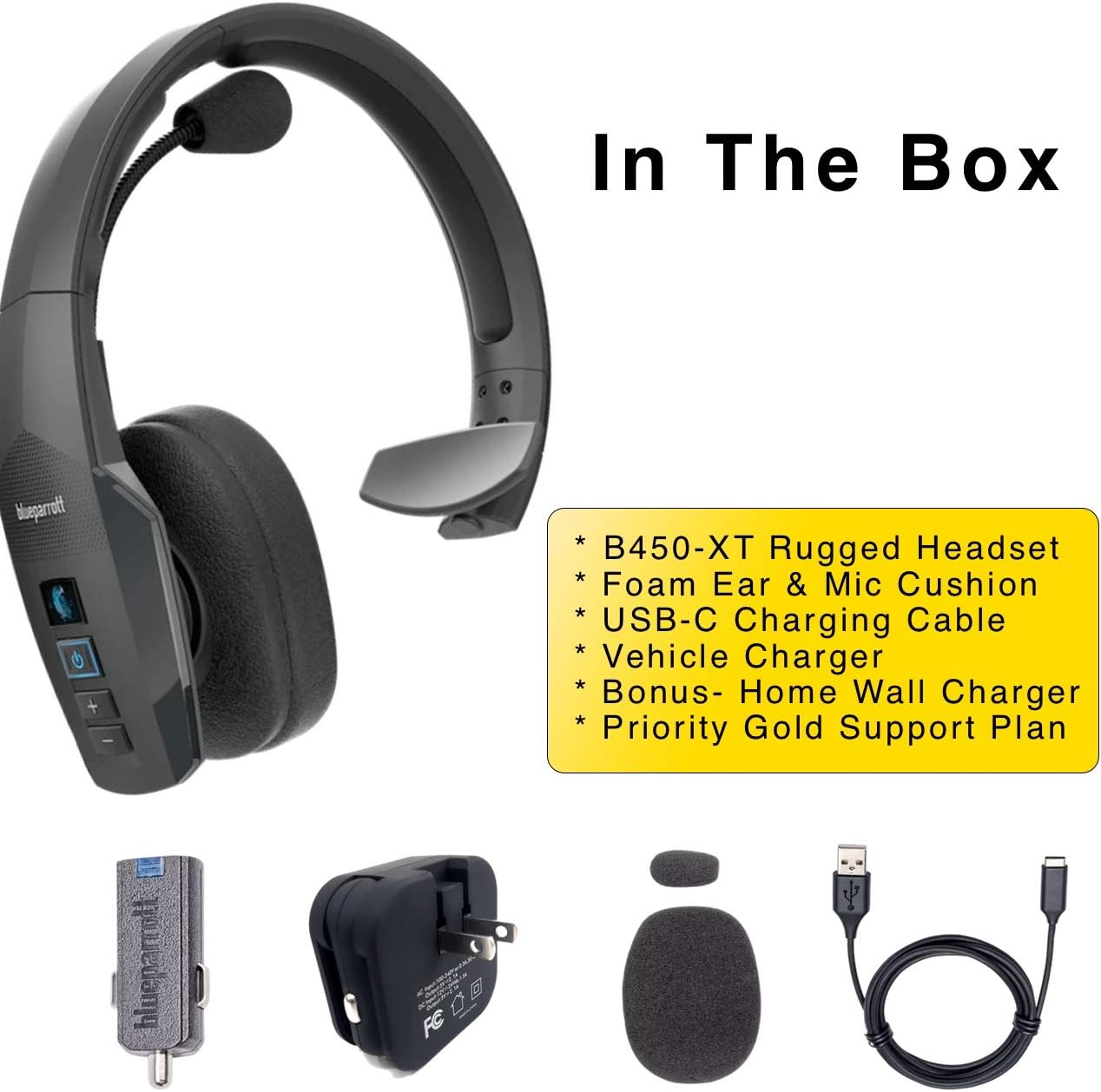 Super Brands BlueParrott B450-XT Bluetooth Headset - Water, Dust Proof - IP54 Rated - w/Global Teck Priority Gold Support Plan and Wall Charger Included Featured Product BlueParrott B450-XT Bluetooth Headset - Water, Dust Proof - IP54 Rated - w/Global Teck Priority Gold Support Plan and Wall Charger Included
