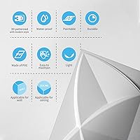 Vista 6 de Art3d Paneles de pared decorativos de PVC texturizado 3D para decoración de pared interior en sala de estar, dormitorio en blanco, paquete de 33