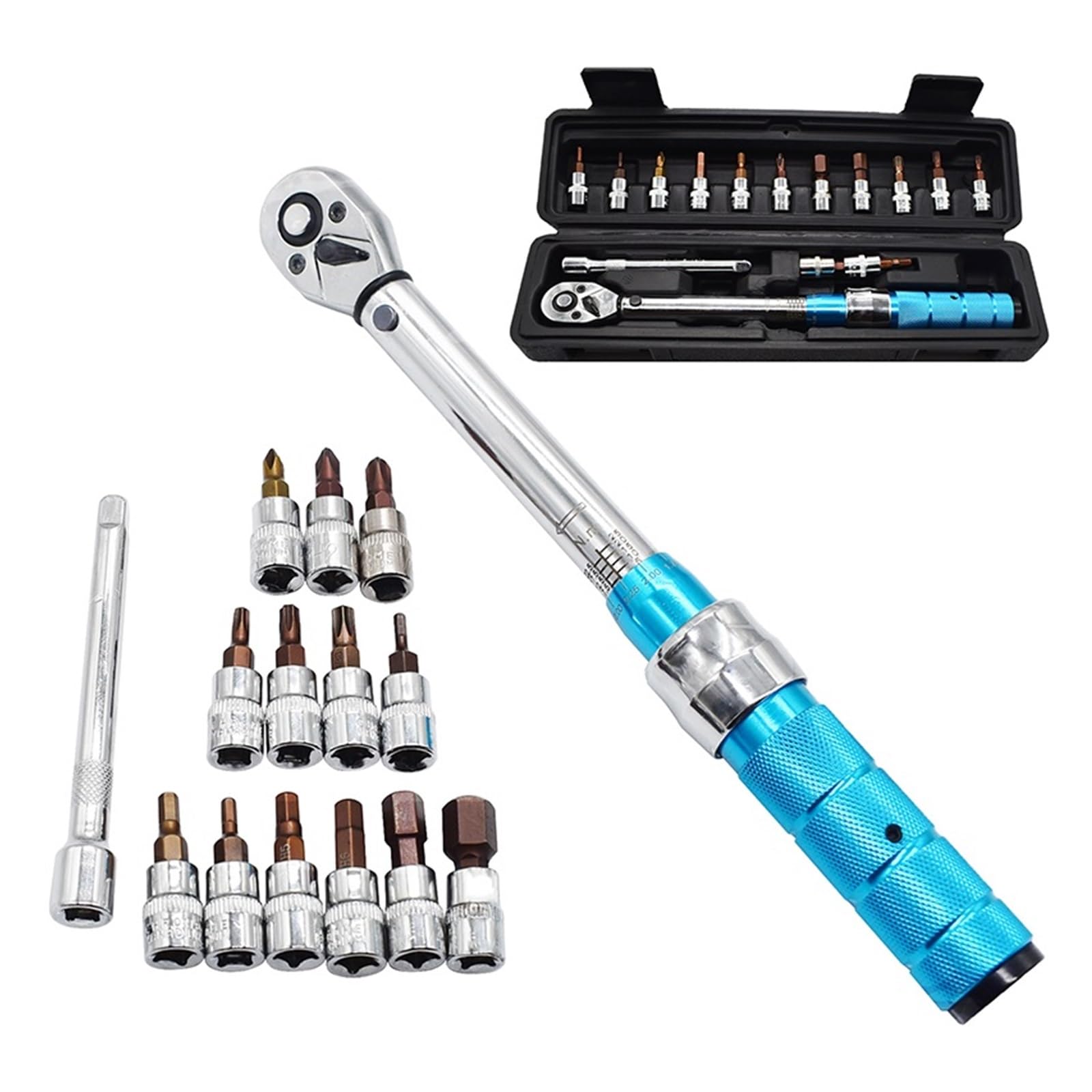 Zestaw Kluczy Dynamometrycznych 1/4 "2-24Nm Rowerowy Klucz Dynamometryczny Klucz Imbusowy Zestaw Kluczy Nasadowych Narzędzie Rowerowe Zestaw Do Naprawy Rowerów 15 Szt. Przyjazny W UżYciu