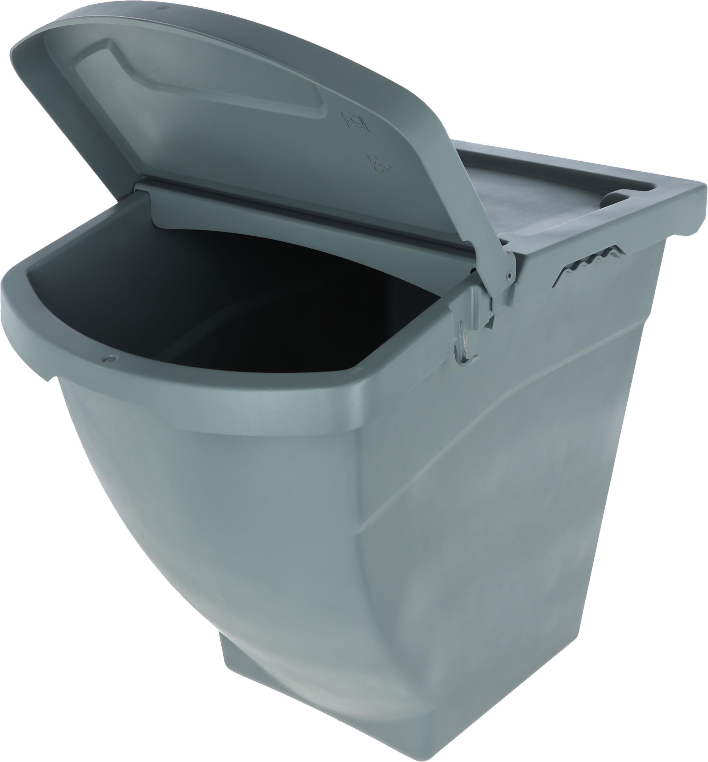 Kerbl Pojemnik na karmę można układać w stos, z pokrywką – 40 litrów (wymiary 57,8 x 39 x 34,5 cm, waga 0,22 kg, kolor szary, tworzywo sztuczne) 3210252