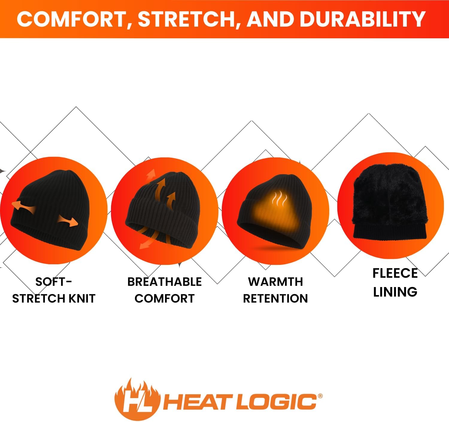 Heat Logic Women Winter Beanie Hat, Warm Stretchy Skull Cap, Soft Cozy Cap, Knit Beanie in Multiple Colors - Image 7