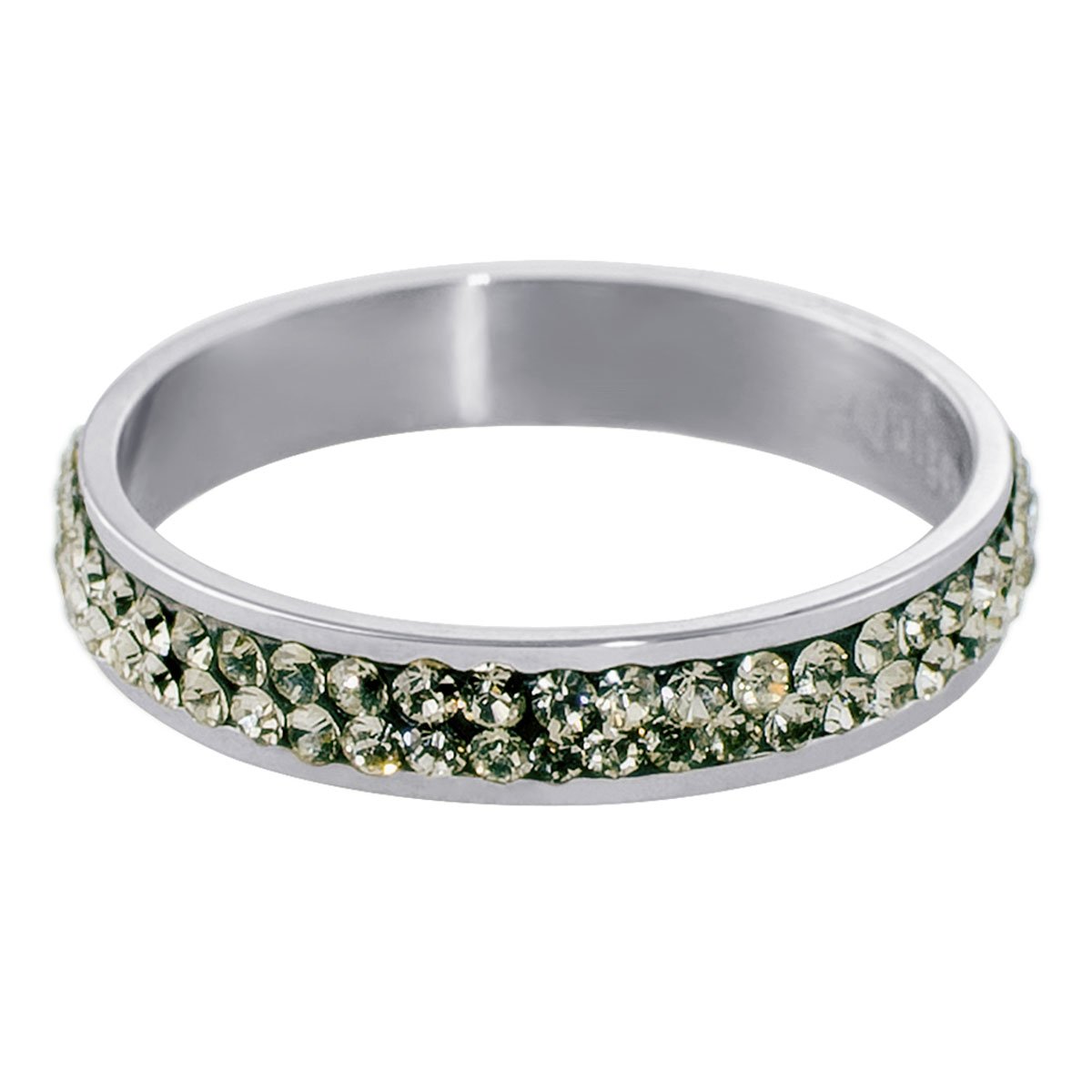 Quiges Donna Anello di Impilamento di Riempimento 19mm Acciaio Inox Argento Stelle per Anelli di Base