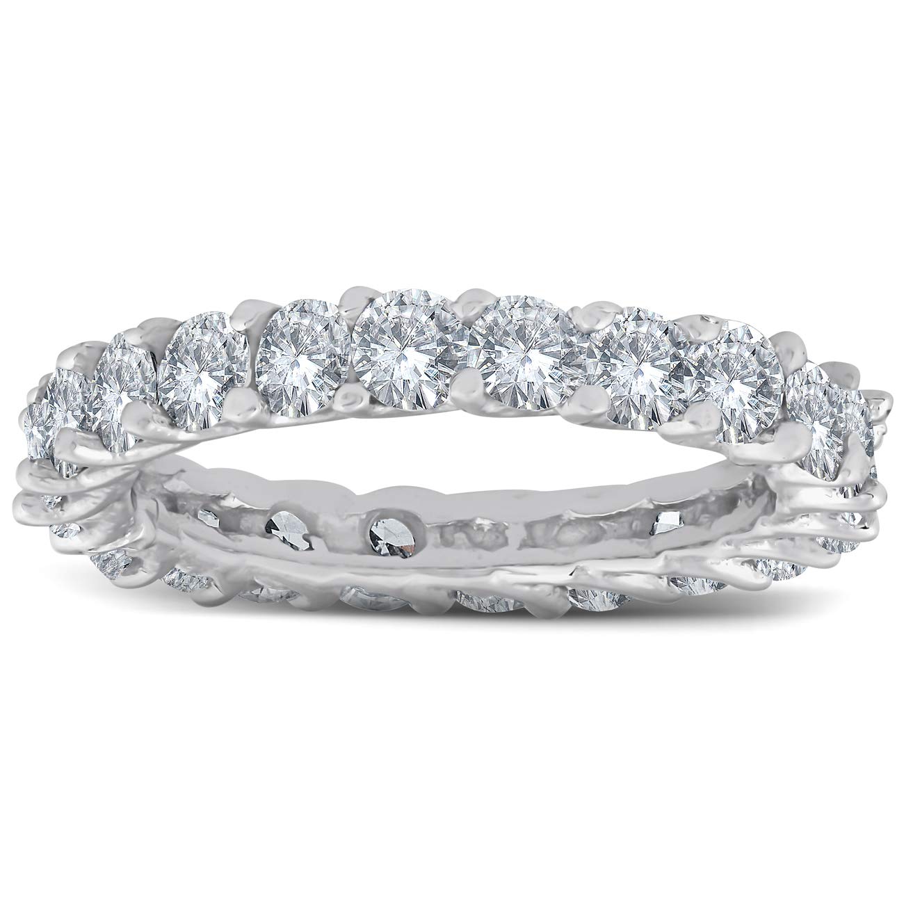 Platinum 3ct Round Diamond Eternity Wedding Ring