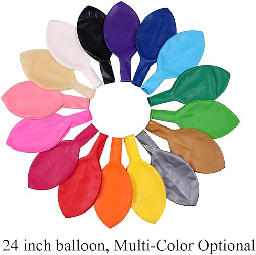 Miniatura 5 de Globos redondos de látex de 24 pulgadas, paquete de 10 globos grandes gruesos de color rosa macarrón para sesiones de fotos, bodas, baby shower,