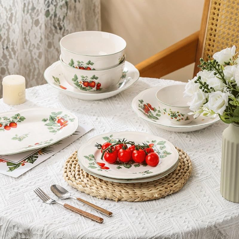 Plate with Retro Relief Decoration for Ceramic Tableware Dessert Decorative Deep Oval