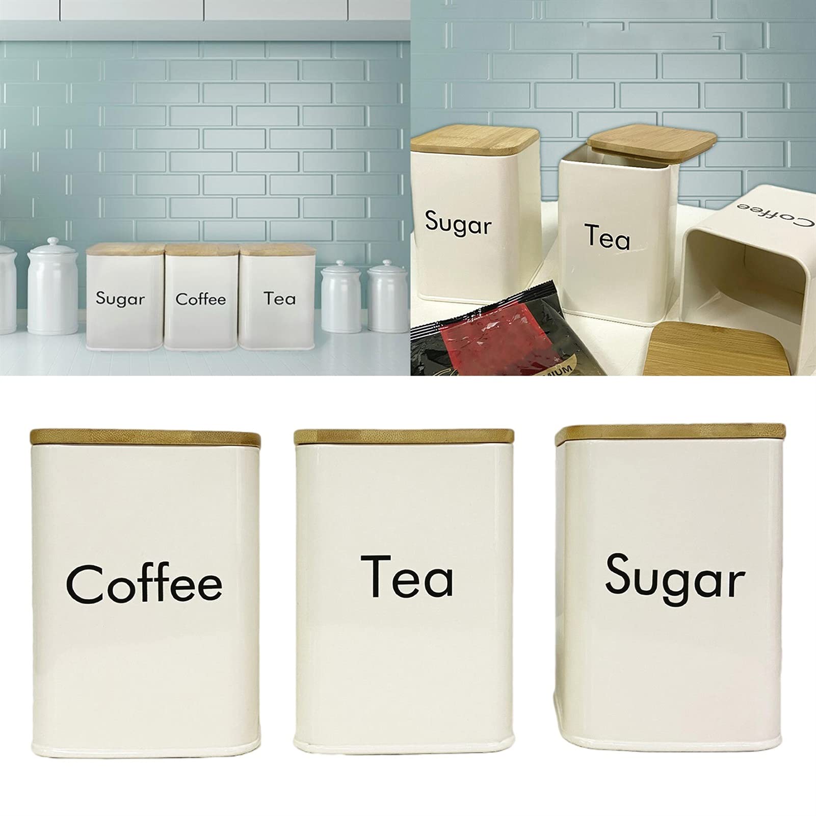 QINGGANGLING999 Kaffeedosen 3 stücke Kaffeezucker Aufbewahrungsbox Food Storage Container Gläser Sparen Sie Platz for Küchenbüro Kaffeedose Luftdicht