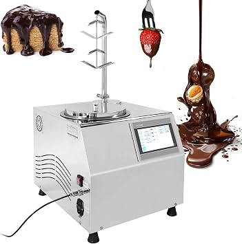 Countertop Chocolate Tempering Machine, 7L Commercial Chocolate Tempering Machine, with Auto Dispenser & Vibrating Table for Fountain, Strawberry Coating, for Home and Professional Use