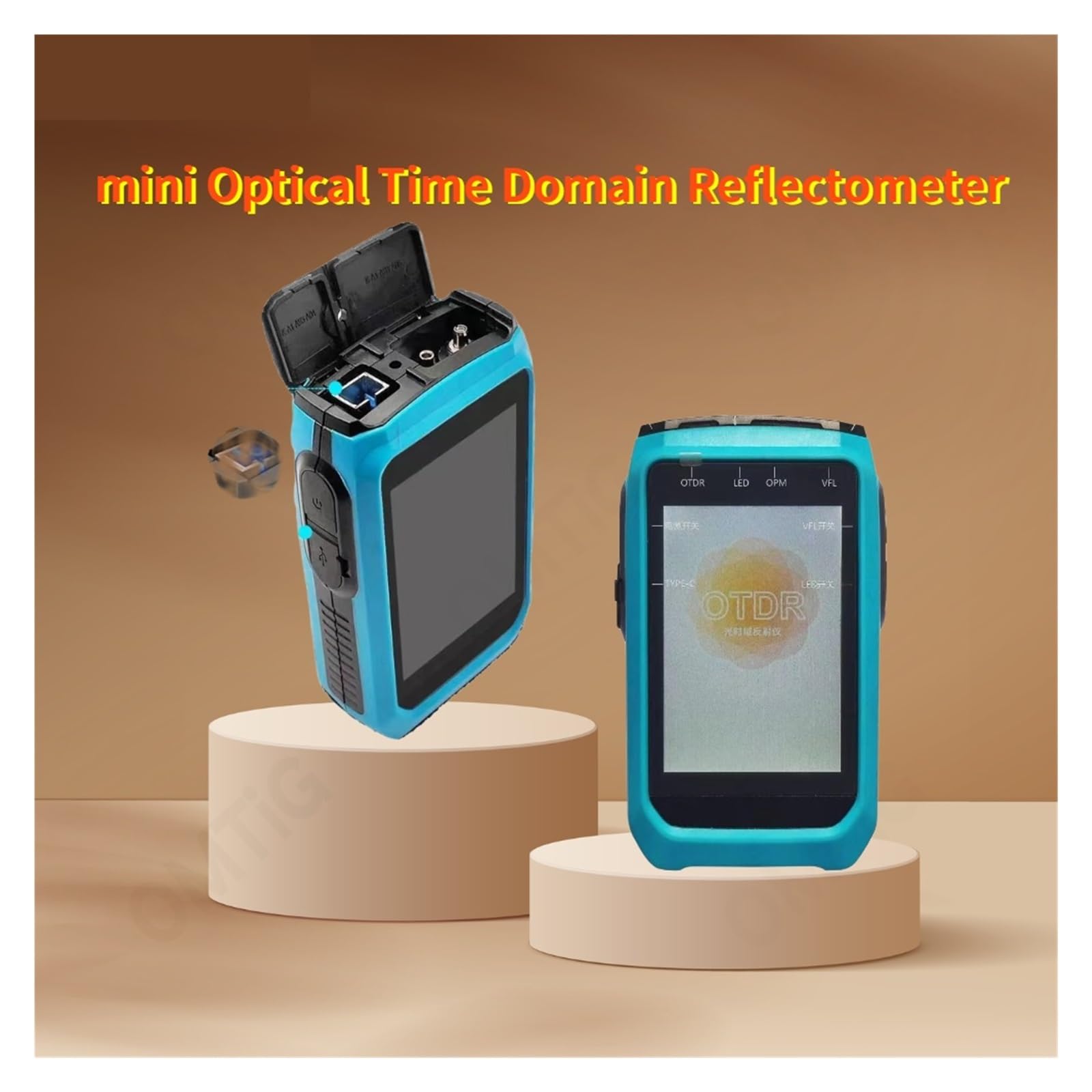 Testeur de fibre optique, Mini OTDR Portatif Fibre Active 1550nm 20dB 60KM Réflectomètre Optique Écran Tactile Type-c OPM VFL OLS Testeur