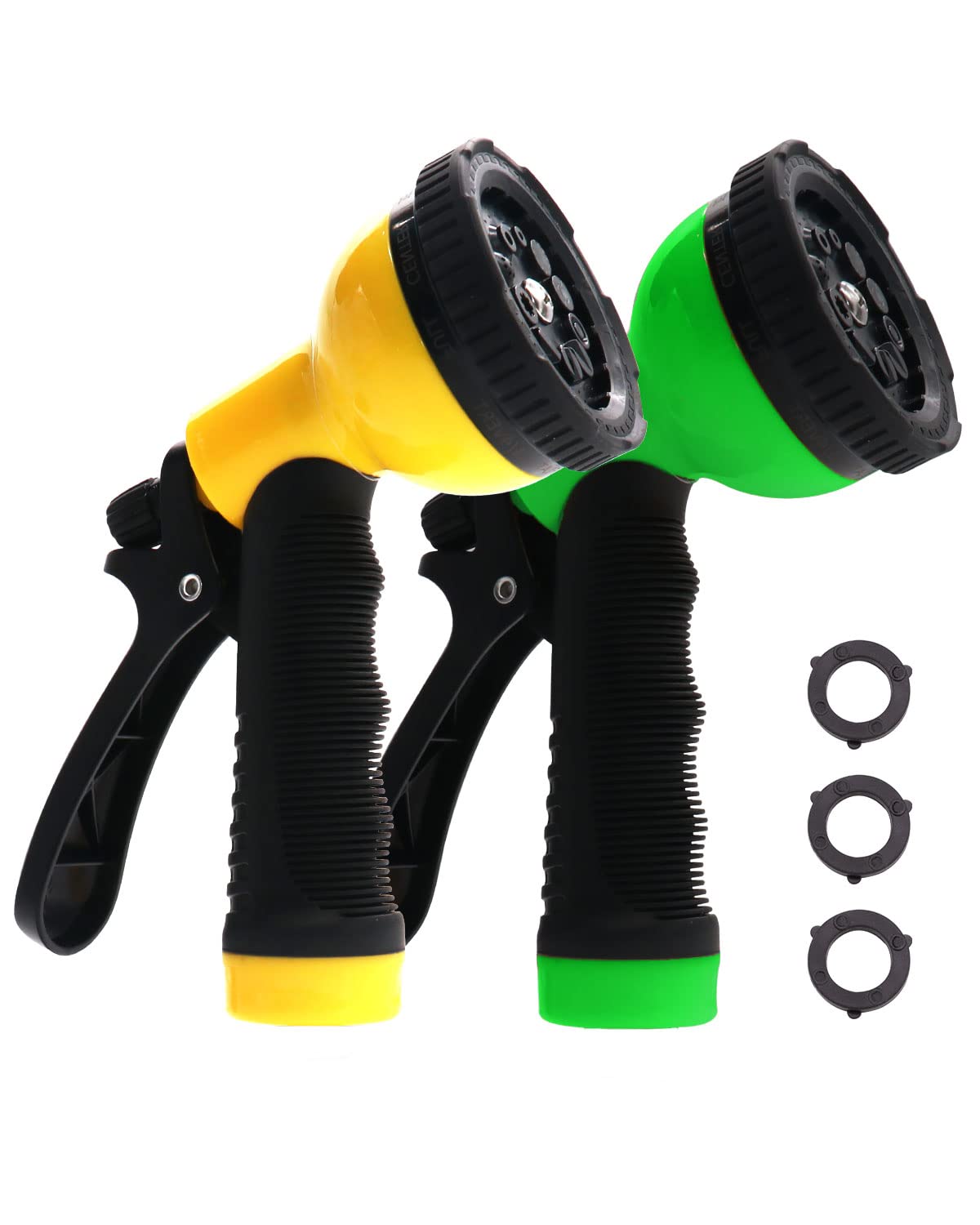 BesiterGarden Hose Nozzle Sprayer: 2 Pack 10 Watering Patterns Water Hose Spray Nozzles for Garden Hose Heavy Duty Hose Head Hose Attachment for Garden Hose