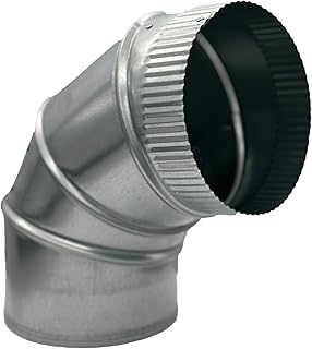 6" Adjustable Duct Elbow 90 Degree HVAC - Galvanized Sheet Metal 28-Gauge Duct Connector - Ideal for Round Tube Air Ventilation & Vent Pipe Ductwork (6 Inch)
