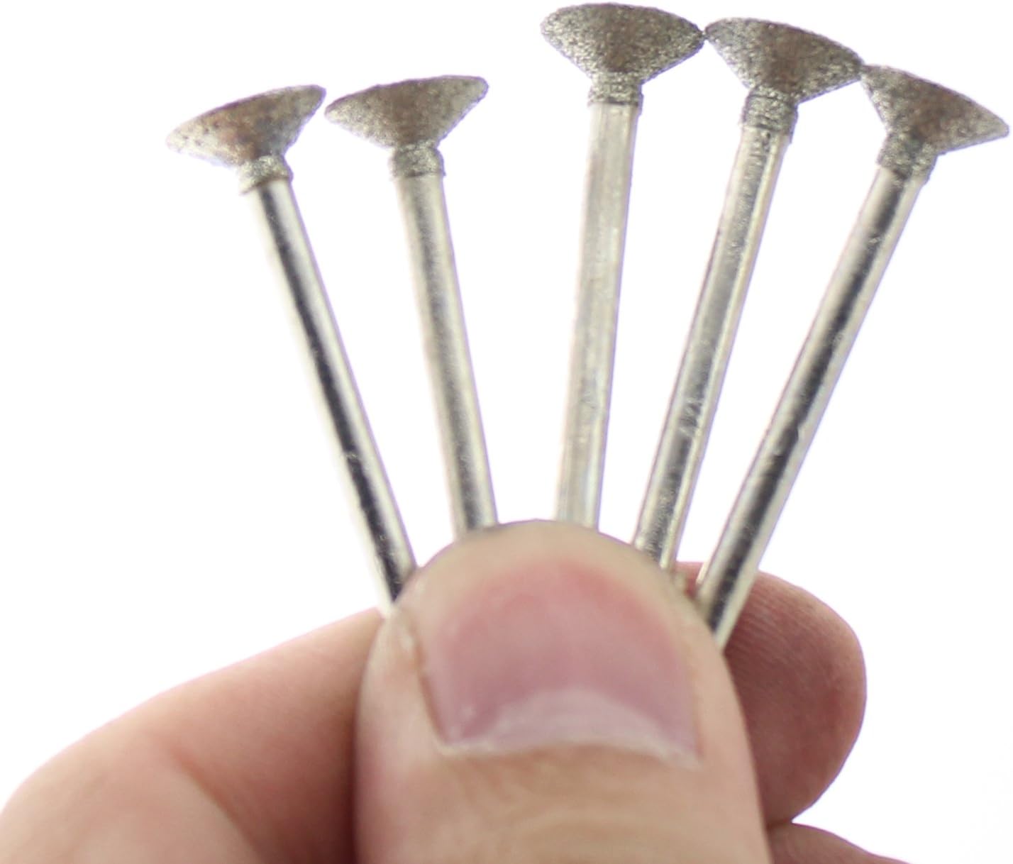 ILOVETOOL Diamond Grinding Bits 10mm Q Needle Concave Needle Grinding Bits Jade Carving Tools Pack of 20Pcs