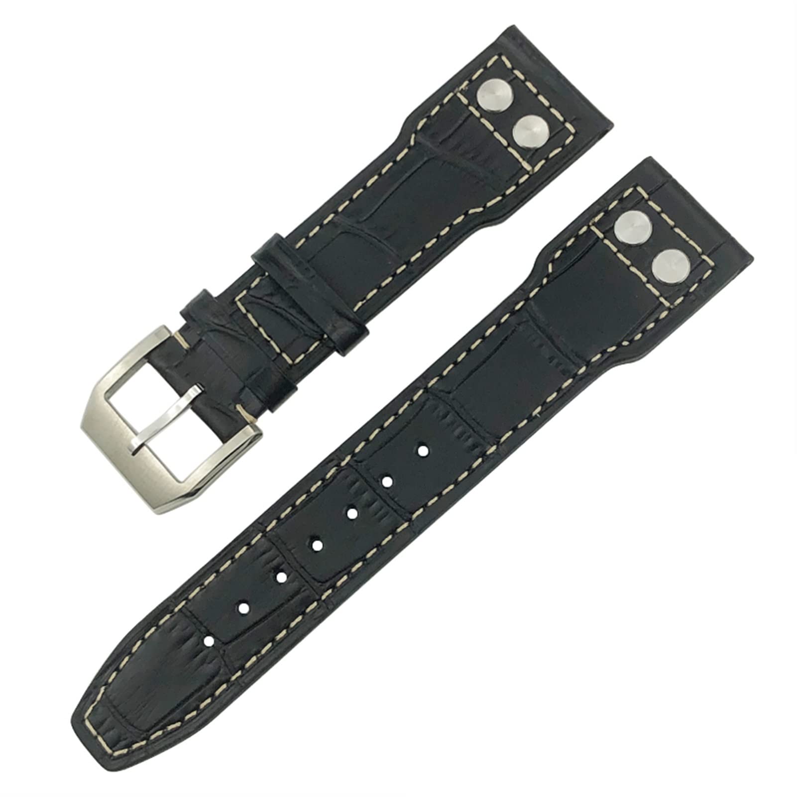 JDIME Dla IWC IW3777 IW3270 Mark 18 Big Pilot's Watch Strap Soft Cow Wortelets 20mm 21mm 22mm Skórzany pasek do zegarka, Wielobarwna, 20mm