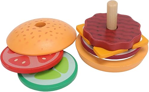 Keenso Juego de cocina de comida rápida, divertido juguete compuesto de madera de simulación, juguete de Navidad para cumpleaños, niños
