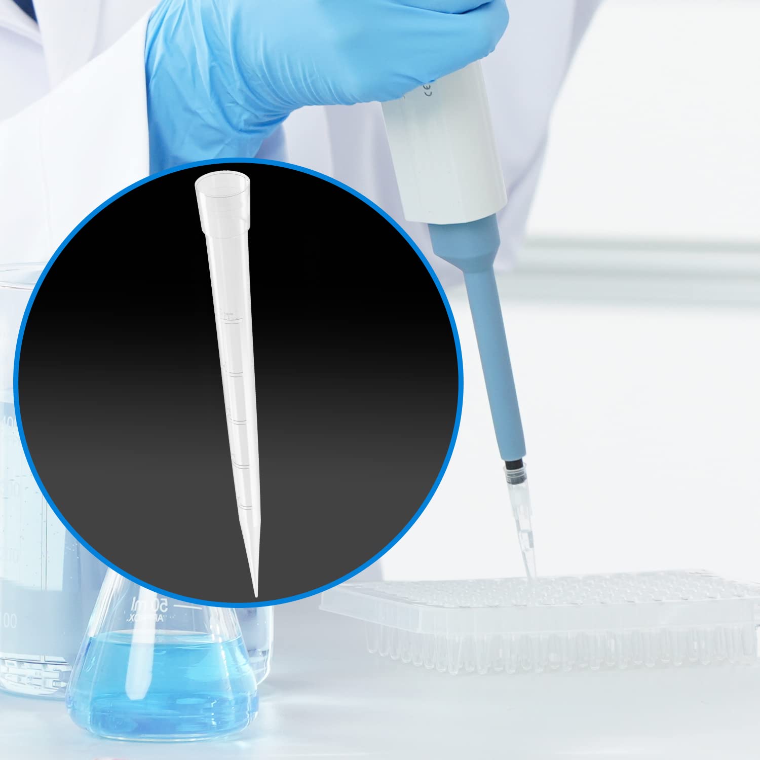 ONiLAB Puntas de pipeta 5000ul/5 ml 100 puntas de pipeta de plástico universal de laboratorio de polipropileno (PP), no pirogénico, libre de ADNasa/ARNASA, autoclavable, ampliamente compatible