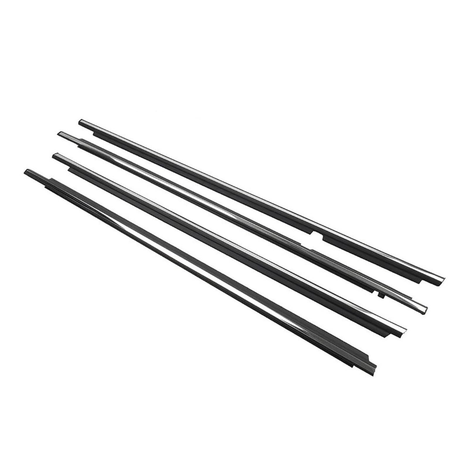 Zysm Chrome Side Trim 4Pcs Car Window Sealing Strip For Toyota For Corolla Ce Le S Xrs 2003-2008 Outer Front Rear Belt Moulding Trim Black/ Outer Buffer(Chrome)