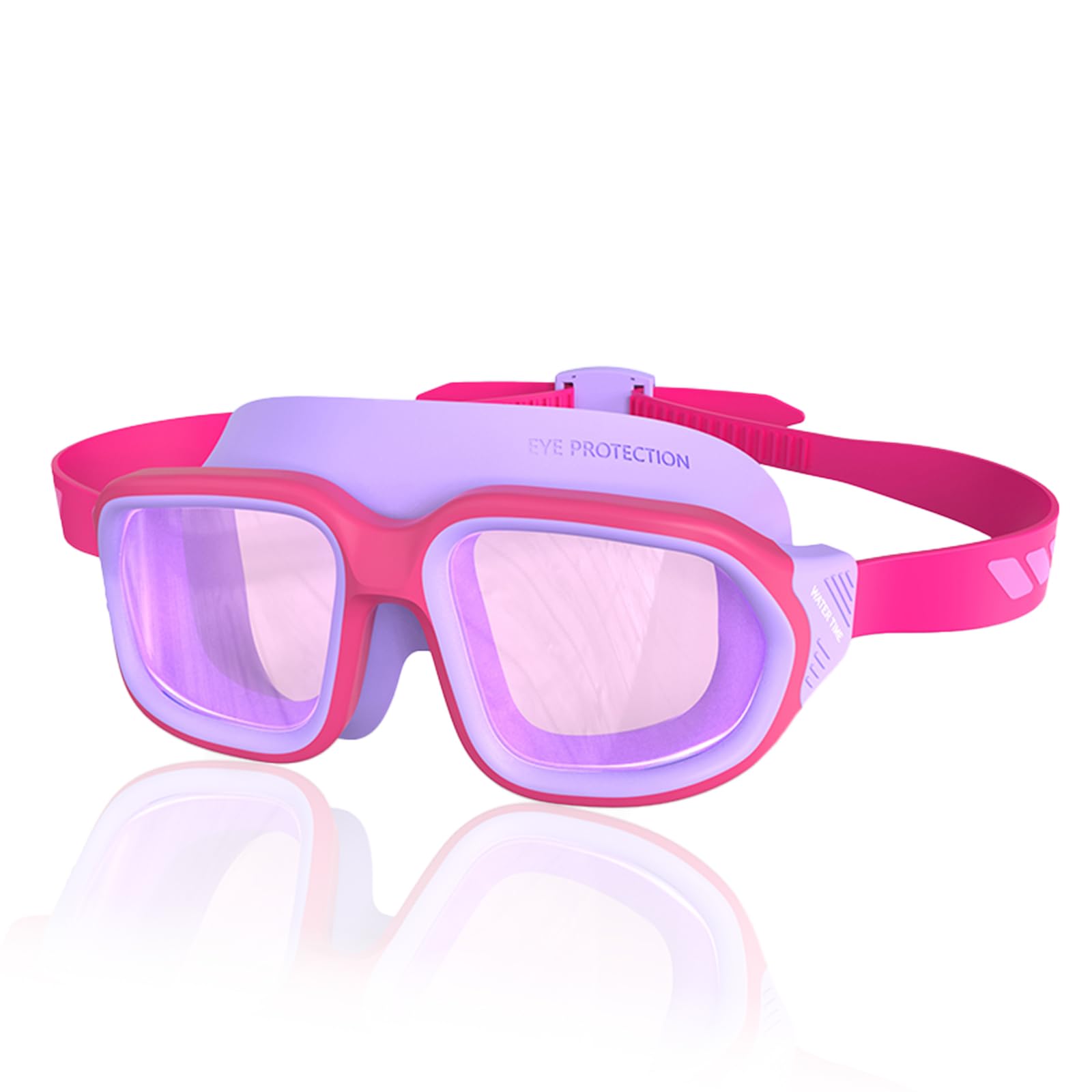 WATER TIME Kids Swim Goggles for Ages 4-12: Clear Vision, Wide View, No Leaks, Anti-Fog, UV Protection & Comfortable Fit