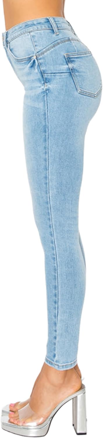 WAX JEAN Women's 'Butt I Love You' Push-Up High Rise Skinny Denim Jeans - Image 4