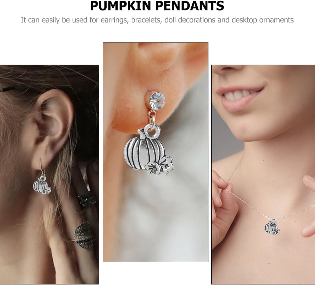 Ciieeo 80Pcs Alloy Pumpkin Pendant Charms Halloween Diy Crafting Accessories for Bracelet Necklace Jewelry Making 0.43 Inch - Image 3