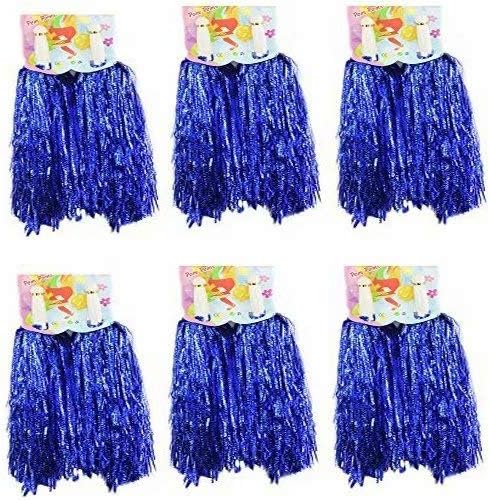 CRIVERS 12pc Cheerleading Pom Poms,Cheerleader Pompoms for Ball Dance Fancy Dress Night Party Sports (Blue,30g)
