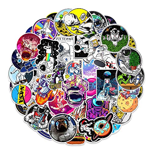 NASA Astronauta Pegatinas 100 Universal Explorer Pegatinas para ordenador portátil, coche, moto, monopatín, botella, equipaje, vinilo, universo, planeta, pegatinas para niños, adolescentes y adultos Cover
