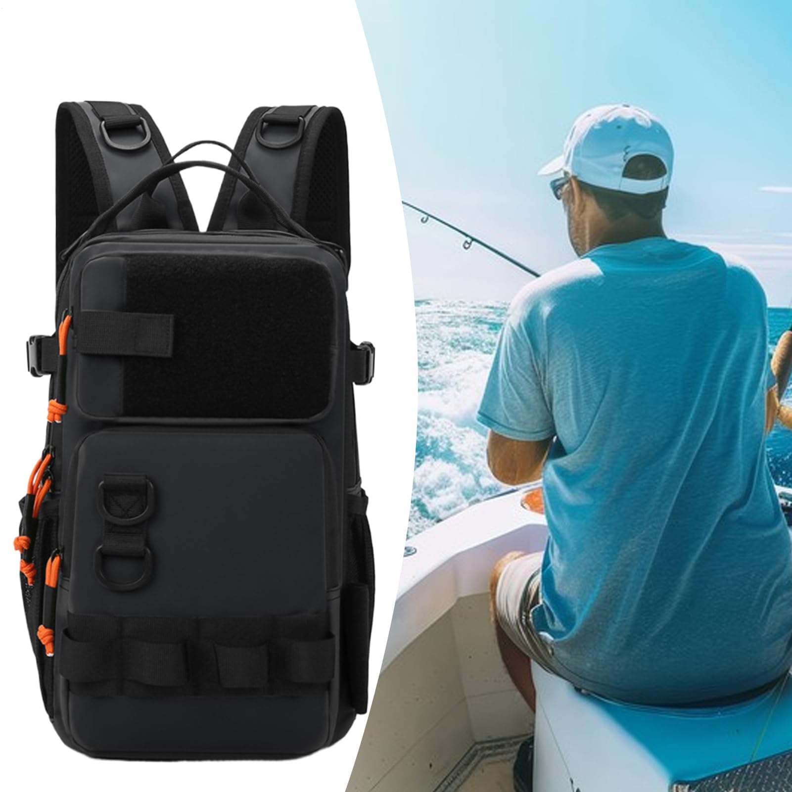Generico Zaino da Pesca,Borsa Attrezzatura da Pesca | Zaino Multifunzionale Impermeabile Leggero per Caccia Escursionismo Viaggio Campeggio